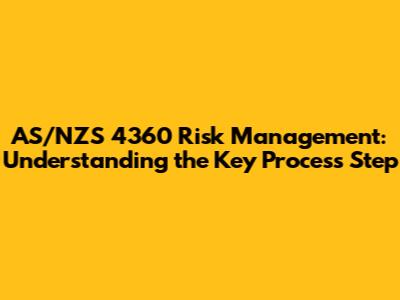 AS/NZS 4360 Risk Management: Understanding the Key Process Step