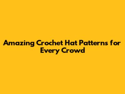 Amazing Crochet Hat Patterns for Every Crowd