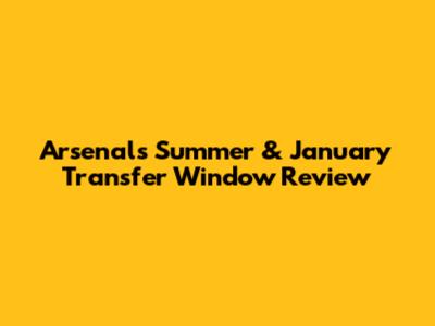 Arsenal's Summer & January Transfer Window Review