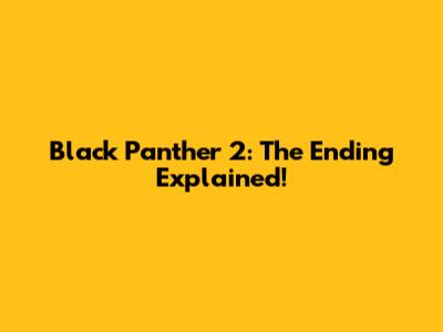 Black Panther 2: The Ending Explained!