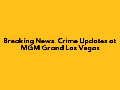 Breaking News: Crime Updates at MGM Grand Las Vegas