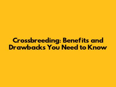Crossbreeding: Benefits and Drawbacks You Need to Know