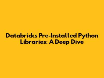 Databricks' Pre-Installed Python Libraries: A Deep Dive