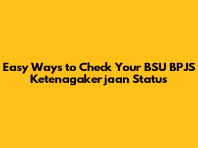 Easy Ways to Check Your BSU BPJS Ketenagakerjaan Status