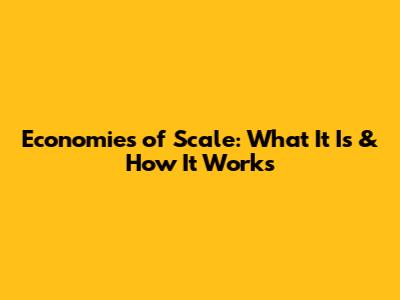 Economies of Scale: What It Is & How It Works
