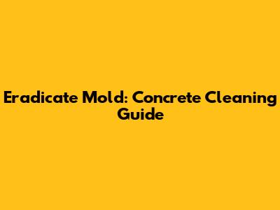 Eradicate Mold: Concrete Cleaning Guide