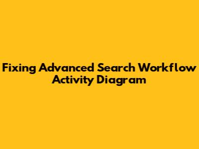 Fixing Advanced Search Workflow Activity Diagram
