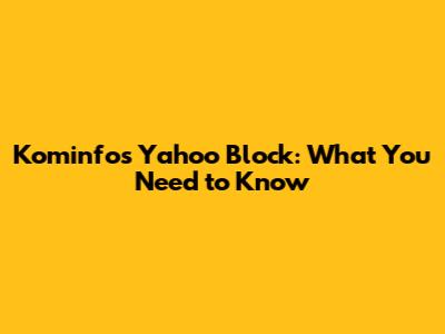 Kominfo's Yahoo Block: What You Need to Know