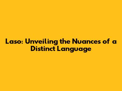 Laso: Unveiling the Nuances of a Distinct Language