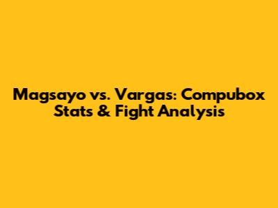Magsayo vs. Vargas: Compubox Stats & Fight Analysis