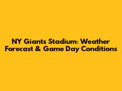 NY Giants Stadium: Weather Forecast & Game Day Conditions