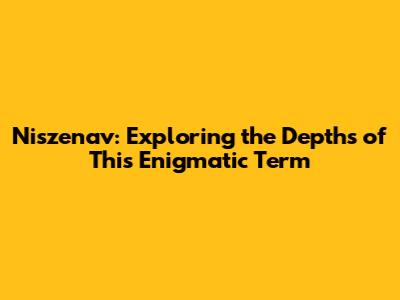 Niszenav: Exploring the Depths of This Enigmatic Term