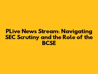 PLive News Stream: Navigating SEC Scrutiny and the Role of the BCSE