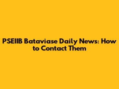 PSEIIB Bataviase Daily News: How to Contact Them