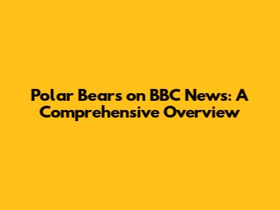 Polar Bears on BBC News: A Comprehensive Overview