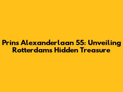 Prins Alexanderlaan 55: Unveiling Rotterdam's Hidden Treasure