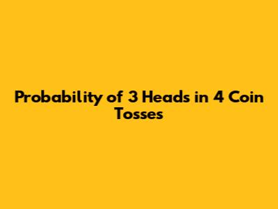 Probability of 3 Heads in 4 Coin Tosses