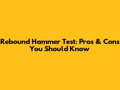 Rebound Hammer Test: Pros & Cons You Should Know