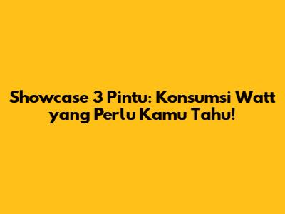 Showcase 3 Pintu: Konsumsi Watt yang Perlu Kamu Tahu!