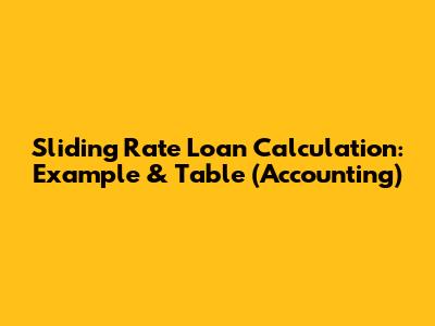 Sliding Rate Loan Calculation: Example & Table (Accounting)