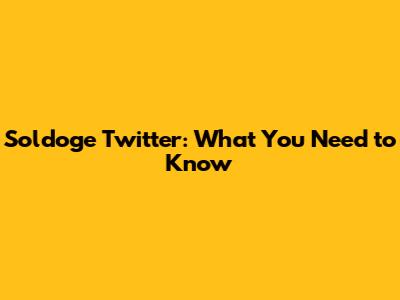 Soldoge Twitter: What You Need to Know