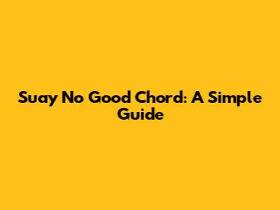 Suay No Good Chord: A Simple Guide