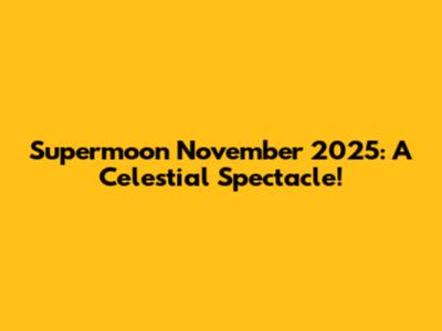 Supermoon November 2025: A Celestial Spectacle!