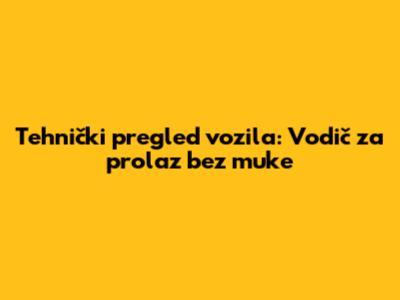 Tehnički pregled vozila: Vodič za prolaz bez muke