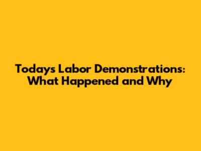 Today's Labor Demonstrations: What Happened and Why
