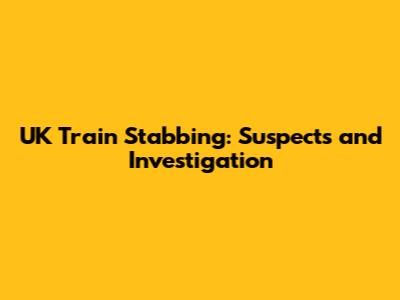 UK Train Stabbing: Suspects and Investigation