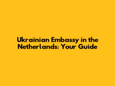 Ukrainian Embassy in the Netherlands: Your Guide