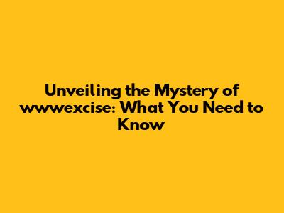 Unveiling the Mystery of wwwexcise: What You Need to Know