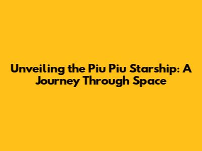 Unveiling the Piu Piu Starship: A Journey Through Space