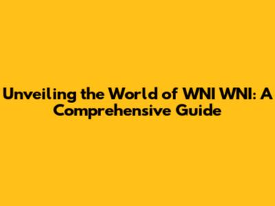 Unveiling the World of WNI WNI: A Comprehensive Guide