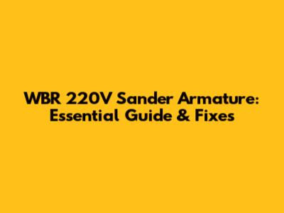 WBR 220V Sander Armature: Essential Guide & Fixes