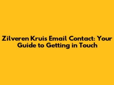 Zilveren Kruis Email Contact: Your Guide to Getting in Touch