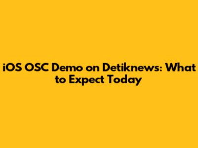 iOS OSC Demo on Detiknews: What to Expect Today